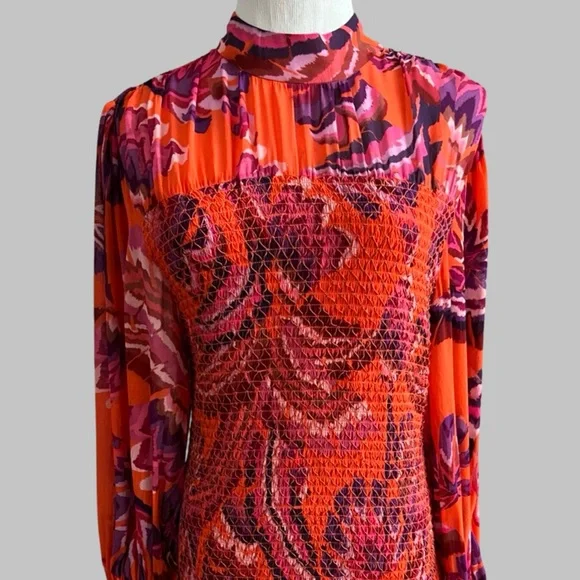 Farm Rio Chevron Forest Orange Mini 
Dress Size M - Picture 3 of 13